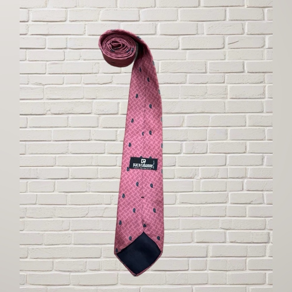 Vintage Paco Rabanne Extra Long 100% Silk Tie